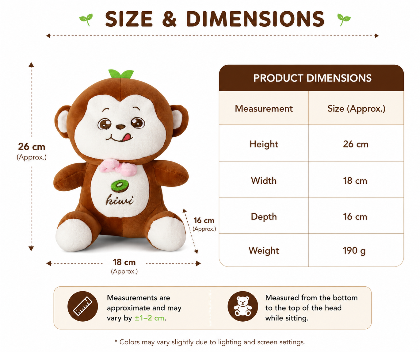 Cute Monkey Plush Toy | Soft Stuffed Monkey Doll | Huggable Plush Gift for Kids