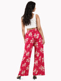 Women's Floral Print Wide Leg Palazzo Pants | High Waist Casual Palazzo Trousers