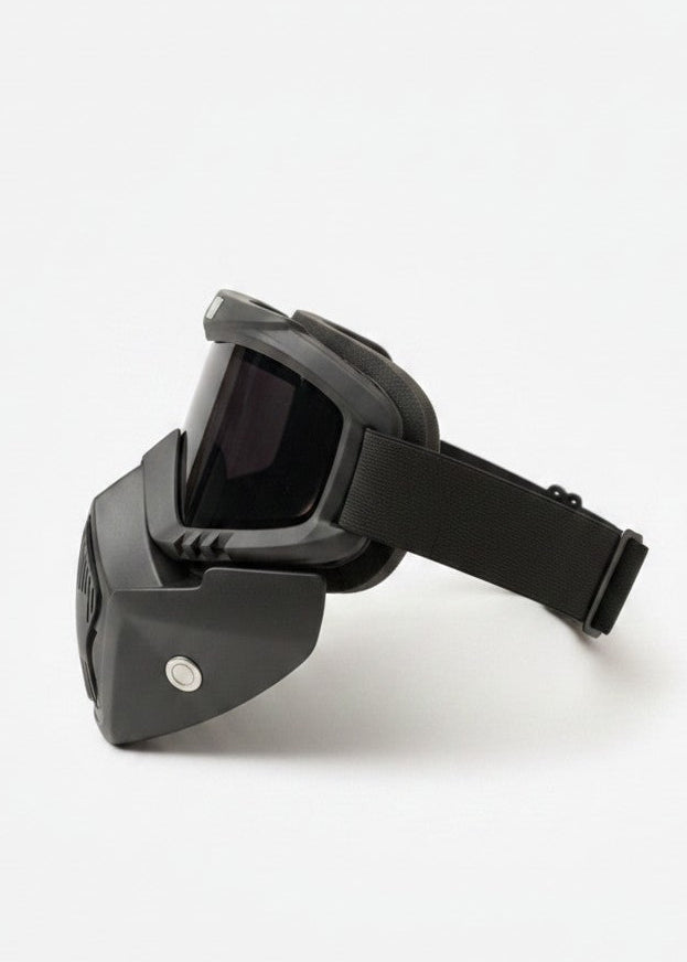 Motorcycle Helmet Face Mask with UV Protective Goggles | Bike Riding Dust & Wind Protection Accessory
