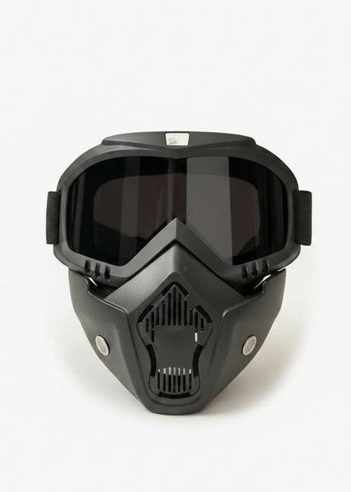 Motorcycle Helmet Face Mask with UV Protective Goggles | Bike Riding Dust & Wind Protection Accessory