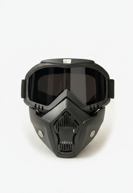 Motorcycle Helmet Face Mask with UV Protective Goggles | Bike Riding Dust & Wind Protection Accessory